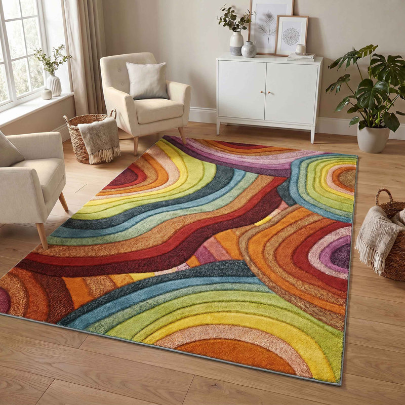 Dearron Geometric Shapes Area Rug, 200 x 290 cm (Rectangular)