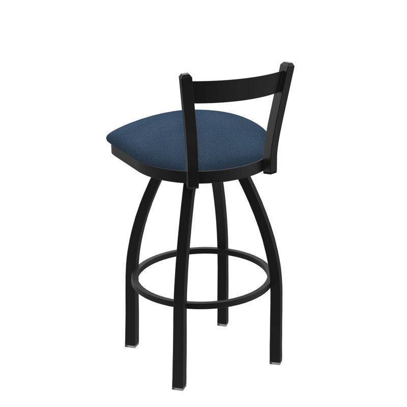 821 Catalina Low Back Swivel Bar Stool, Rein Bay, Black Wrinkle, Counter Stool (25" Seat Height)