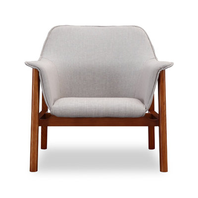 Miller Linen Weave Upholstered Accent Armchair in Gray