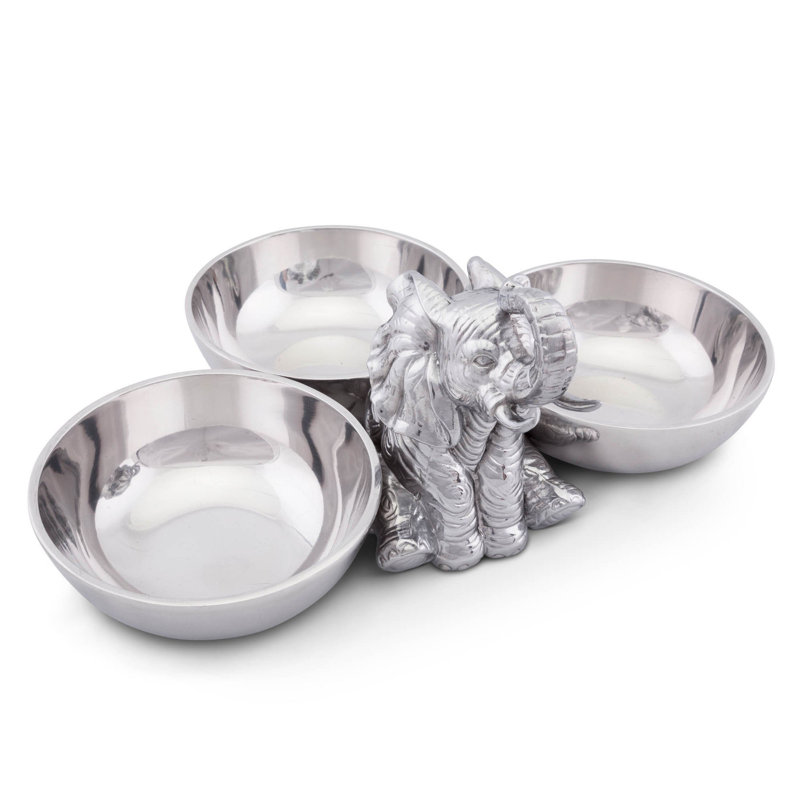Arthur Court Designs Elephant Aluminum Candy Bowl