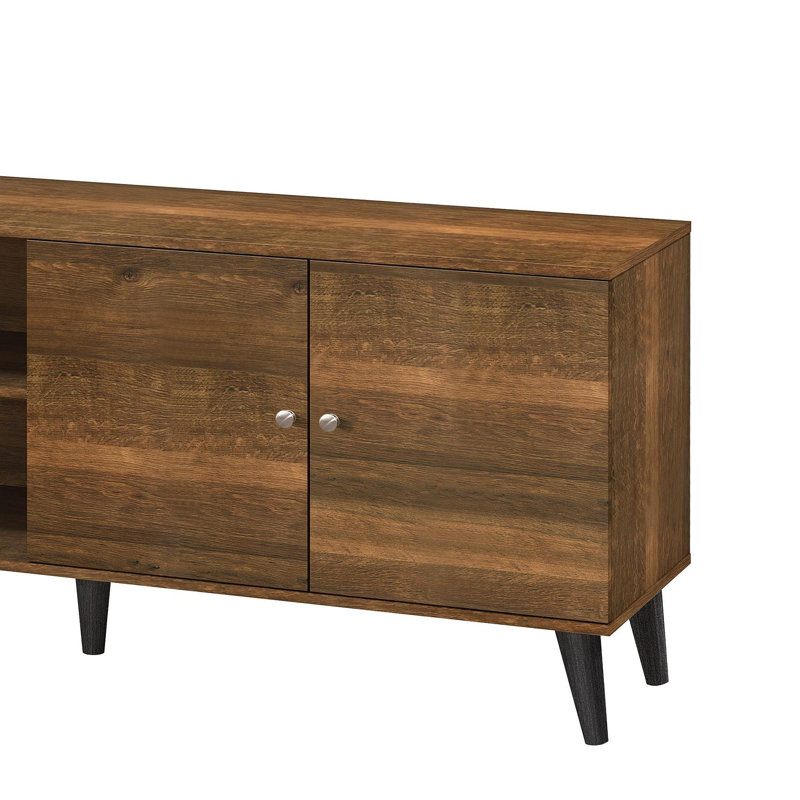 Amidon TV Stand For Tvs Up To 63", With 2 Storage Shelves& 1 Cabinet, Modern Entertainment Centre For TV In Living Room In  Brown