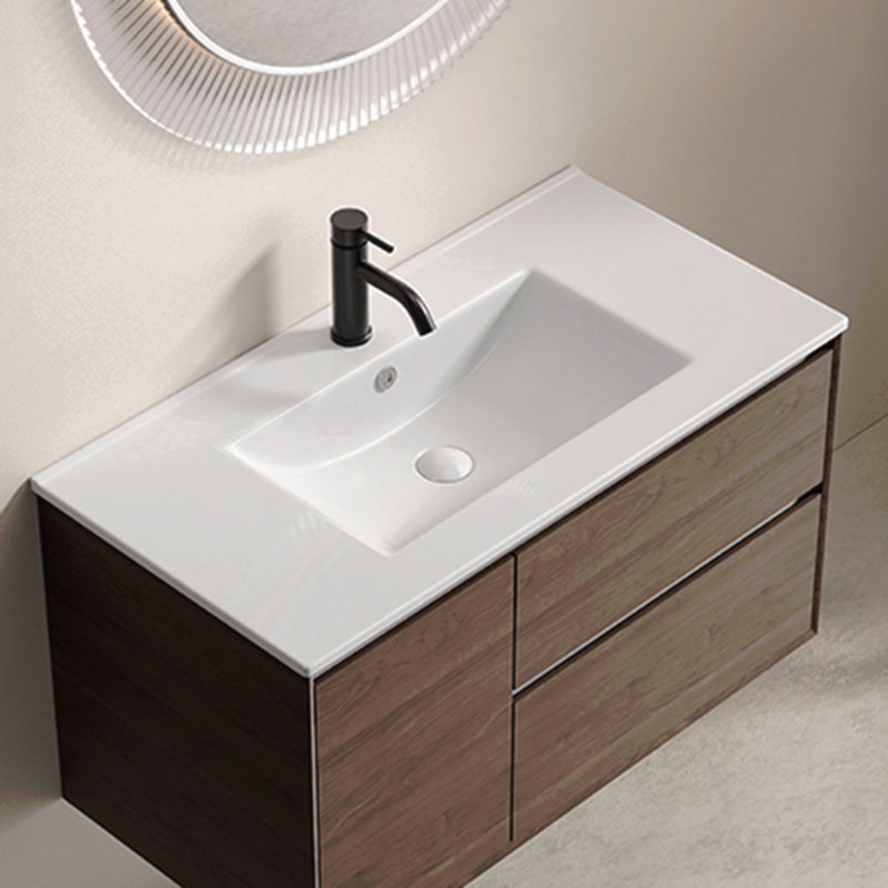 Lavabo de salle de bain 36 pouces, comptoir de meuble-lavabo en céramique sans trop-plein