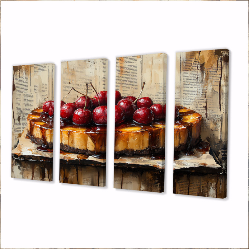 Ensemble de décorations murales rouges Tarte Tatin, H 32 po x l 64 po