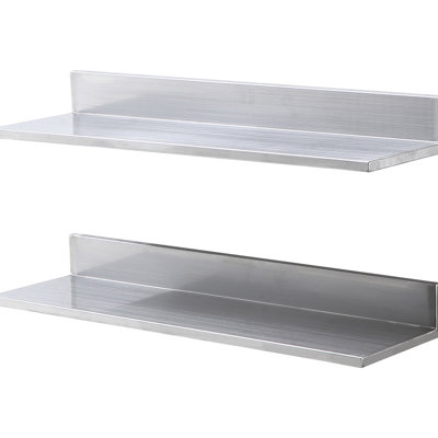 Étagère murale flottante en acier inoxydable de 8,6 po x 30 po, capacité de 44 lb, idéale pour le restaurant, la cuisine, le bar et l'hôtel, couleur argent, tablette en acier facile à nettoyer, argent commercial, ferme