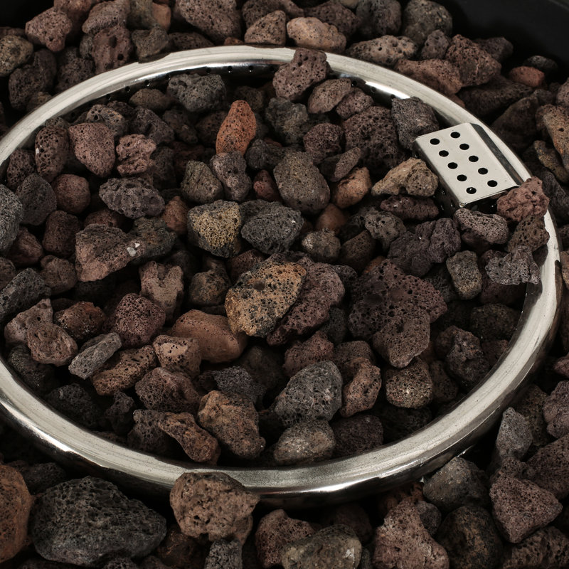 Round Iron Fire Pit With 40,000 , Smokeless, Propane - Fueled, , Quick Start, No Assembly, Stone Gray, 32 Inches Wide, Deep, 13.5 High, 38.96 Lb Pit, Ignition,