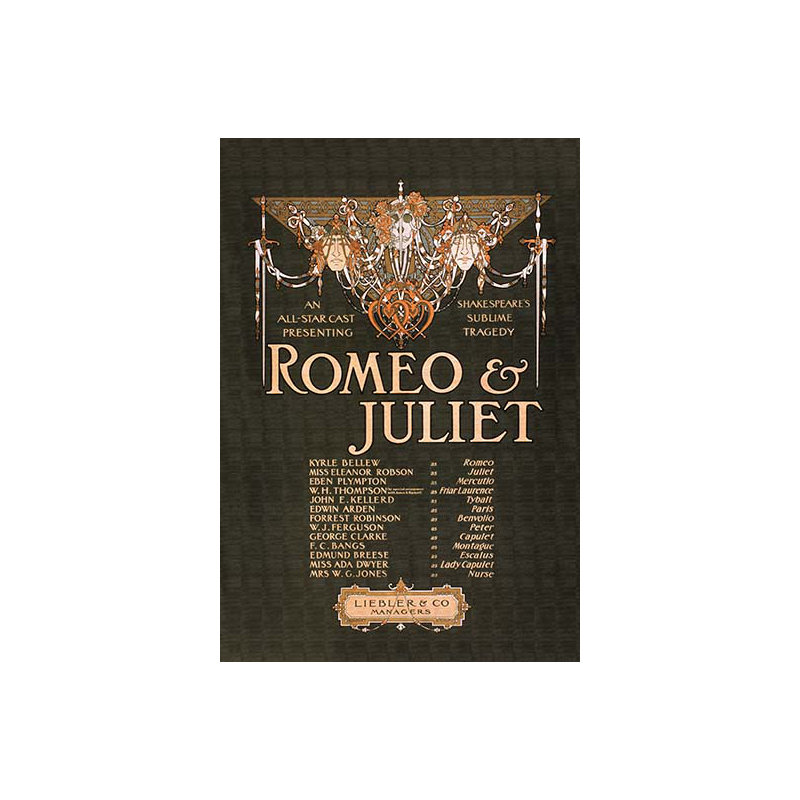 « roméo & juliette » par strobridge litho co., reproduction d’art sur toile non encadrée, H 66 po x l 44 po