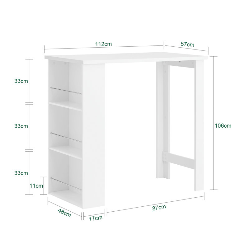 Hacker 112cm Home Bar, White