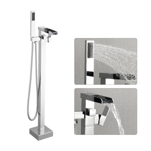 High Flow Waterfall Bath Shower Faucet,freestanding Bathtub Faucet With Hand Shower