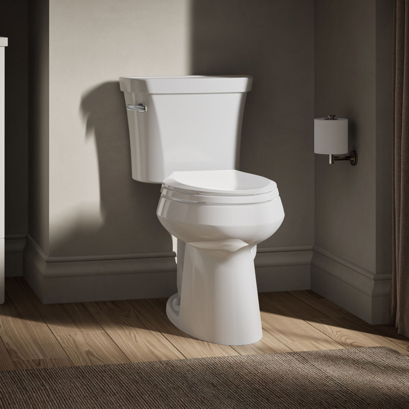 Highline™ 1.28 GPF Water Efficient Elongated Two-Piece Toilet (Seat Not Included), Left, White
