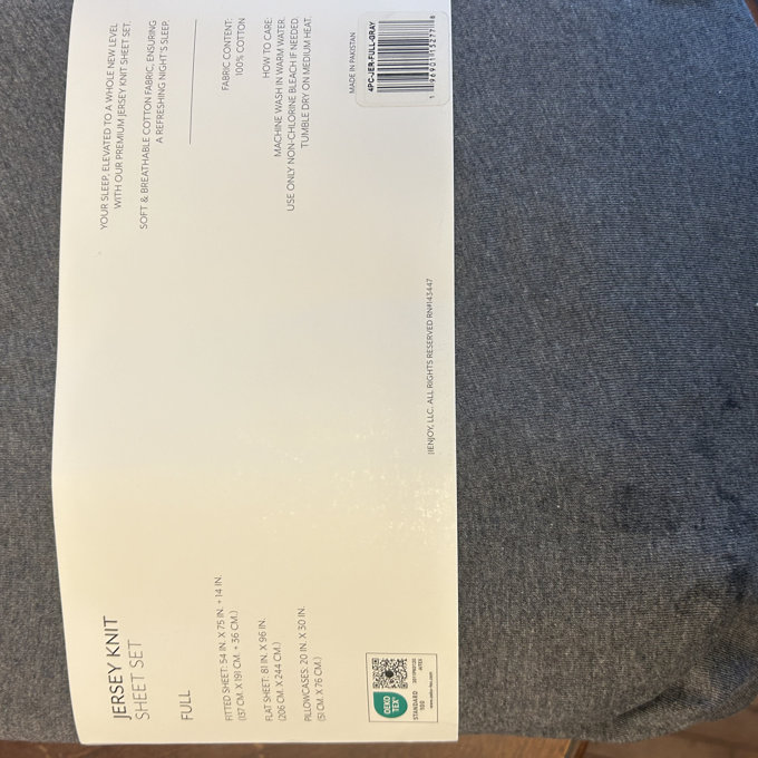 4 Piece 100% Cotton Jersey Knit Sheet Sets - Oatmeal, King Sheet Set + 1 Fitted Sheet + 2 Pillowcases