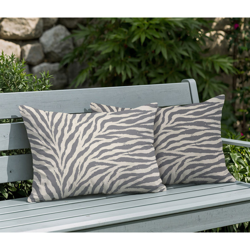 Oreiller réversible Jay Zebra, 25x18, Gray