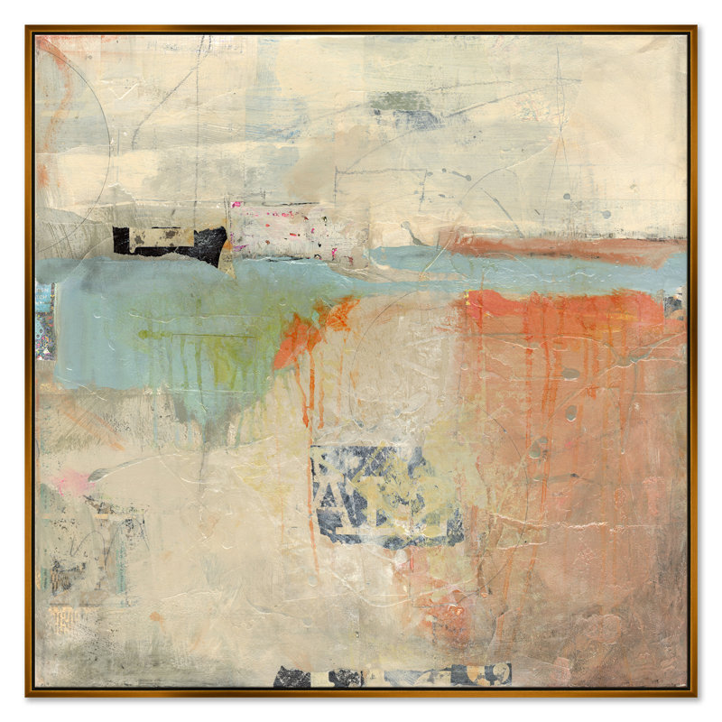 Harborview II by Jill Krasner - Single Picture Frame Graphic Art on Canvas, Gold