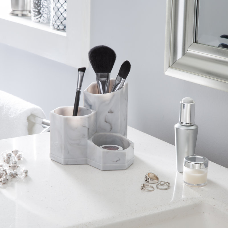 Plastic 3 Compartment Makeup Organizer