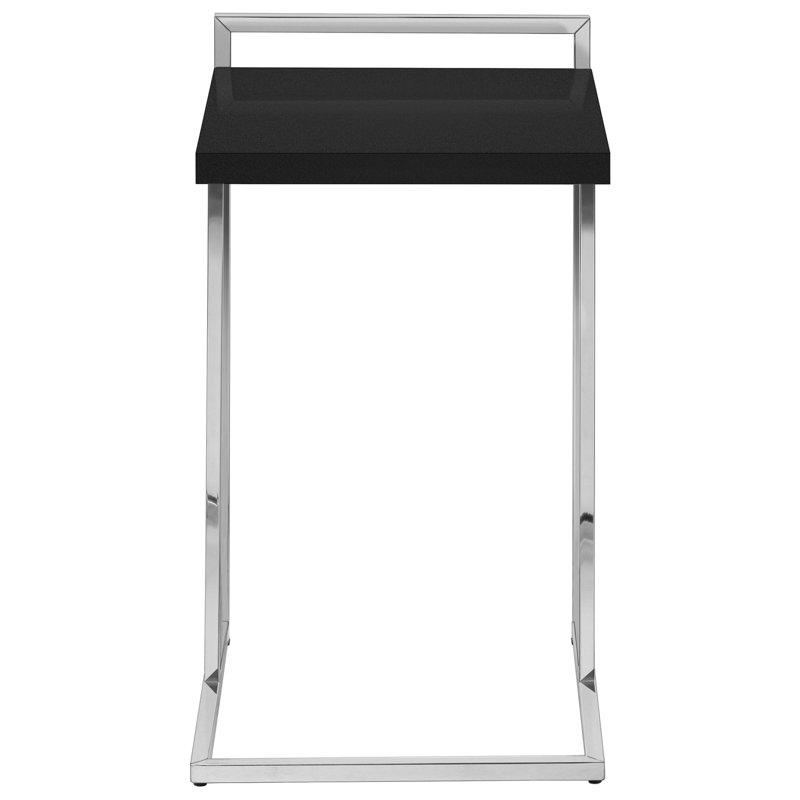 Table d'appoint moderne - Collation infaillible en métal stratifié noir