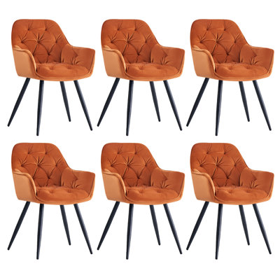 Nolen Upholstered Velvet Dining Chair with Arm
