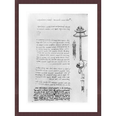 Study of a floater with breathing tubes for a diver Fol. 24v from the Codex Arundel 263 1490s-1518 (pen & ink on paper) by Leonardo da Vinci -Framed Giclee Print