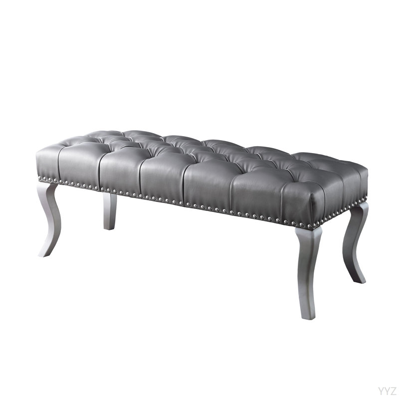 Banc capitonné en tissu avec garniture cloutée Decor Maxem