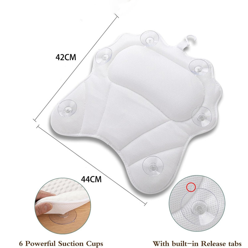 Suction Bath Pillow, White