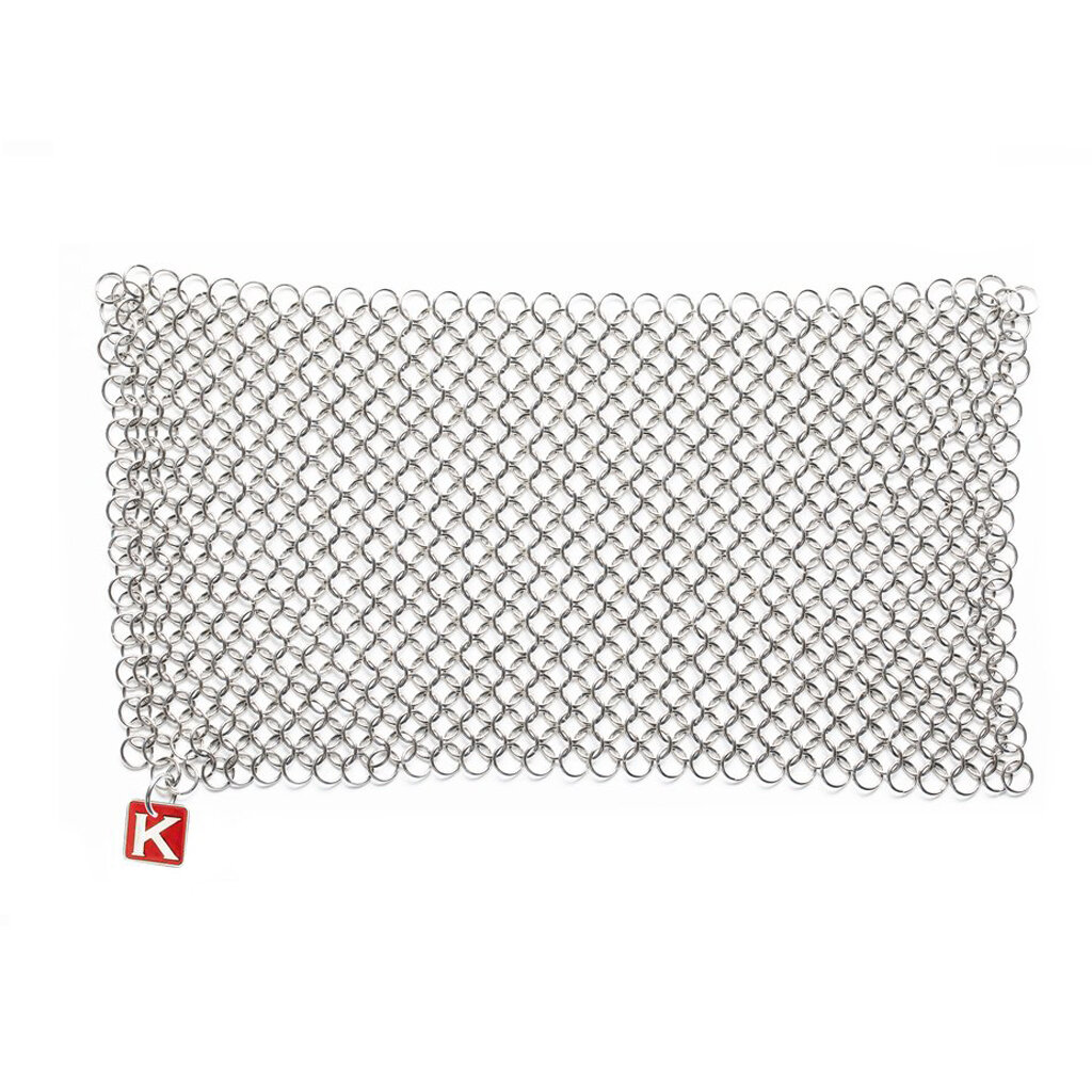 Steel Chainmail Scrubber Reusable Cast Iron Pan Cleaner for Zero
