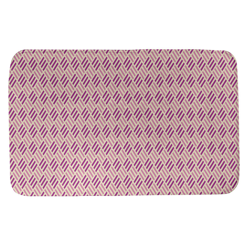 Tapis pour salle de bain diamants Kitterman, l 17 po x L 24 po, Mauve