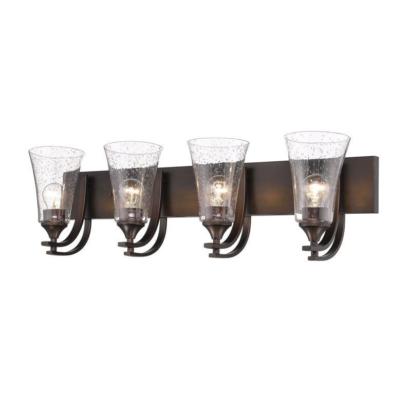 Éclairage de salle de bain à intensité variable 4 lumières Wilma, Bronze huilé