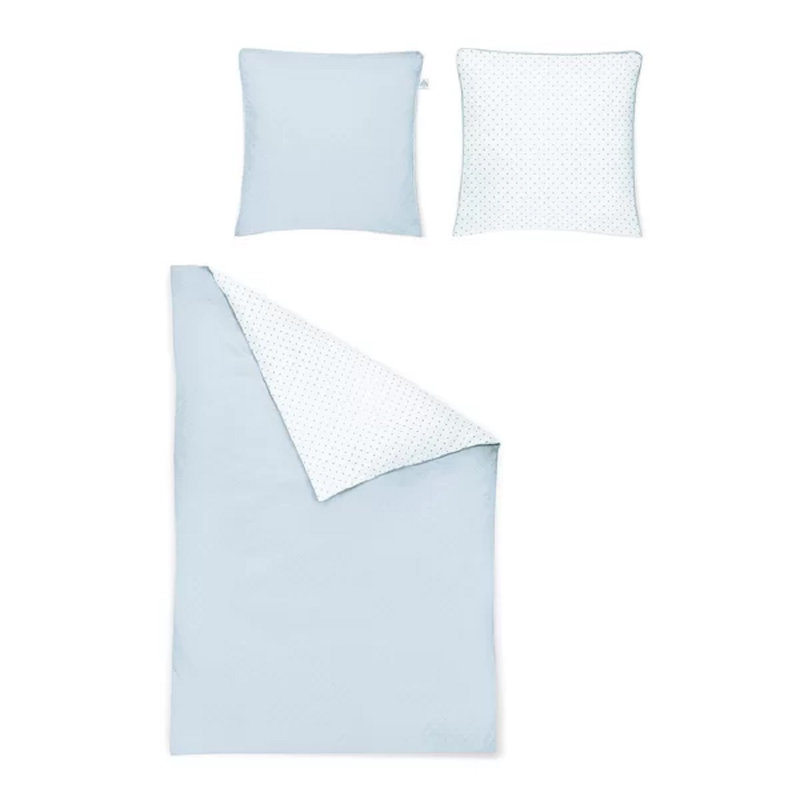 Varia Reversible Duvet Cover Set, 155 x 220cm - 1 Pillowcase (80 x 80 cm), Matt brushed nickel