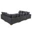 Canapé-lit modulaire à large assise en velours côtelé-1636809665