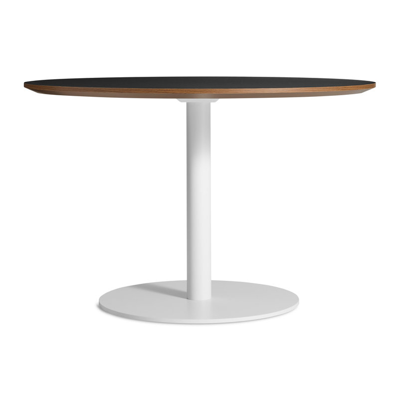 Easy Round Dining Table, 29" H x 48" W x 48" L, Walnut, Matte White