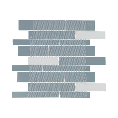 Myst Brick Joint Agate Inspired Polished Glass Wall Mosaic Tile
