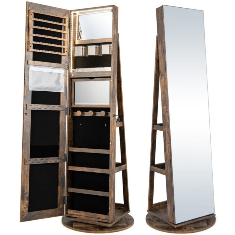 Brandley 21.5'' Wide Freestanding Jewelry Armoire, Coffee
