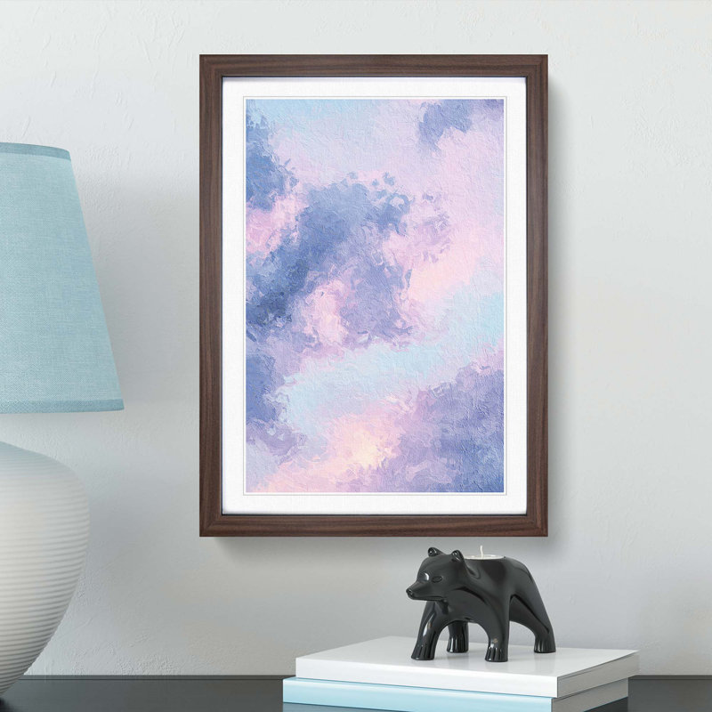 The Purple Clouds in Abstract - Picture Frame Painting Print, Walnut Framed, 65cm H x 48cm W x 2cm D