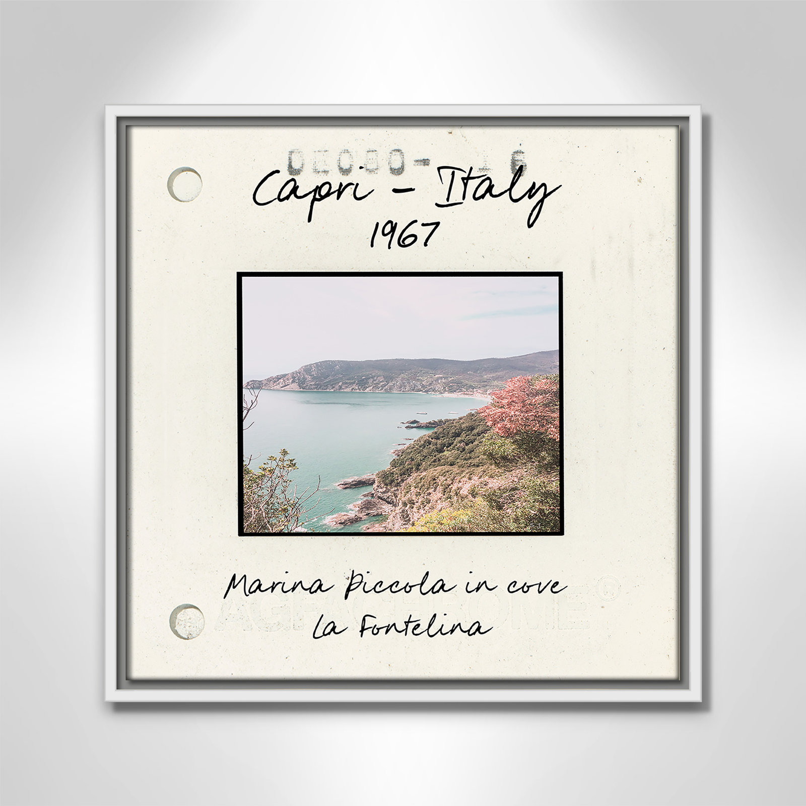 Ritona "Capri, Italy - Marina Piccola" Print, White Floater Framed Canvas, 17.5" H x 17.5" W x 2" D
