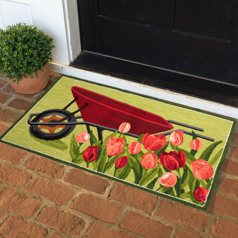 Tapis de cuisine tulipe et brouette