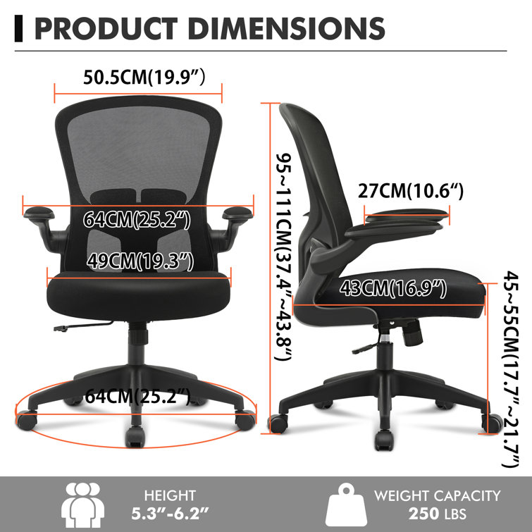 FelixKing Ergonomic Office Chair, Headrest Desk Chair with Adjustable  Lumbar Support, Home Office Swivel Task Chair with High Back and Armrest