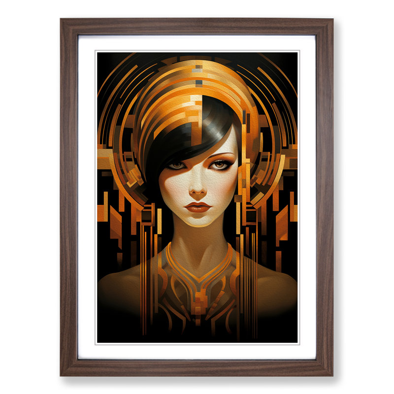 Single Picture Frame Print on Wood, Walnut Framed, 64cm H x 46cm W