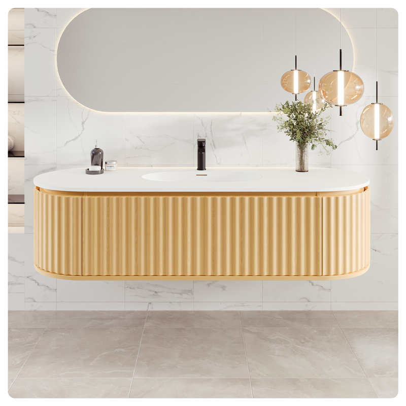 Haven 64'' Single Bathroom Vanity with Solid Surface Top