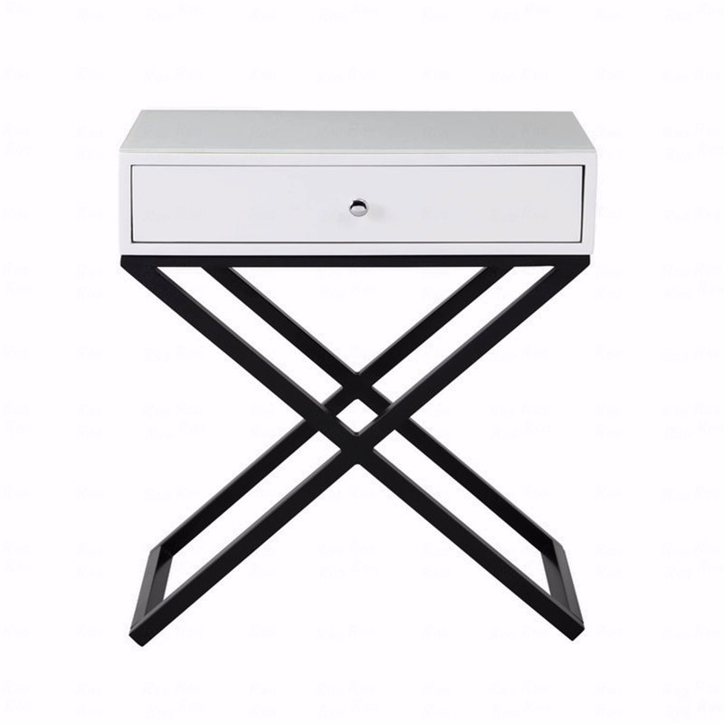 23" Wooden End Side Table Nightstand, White