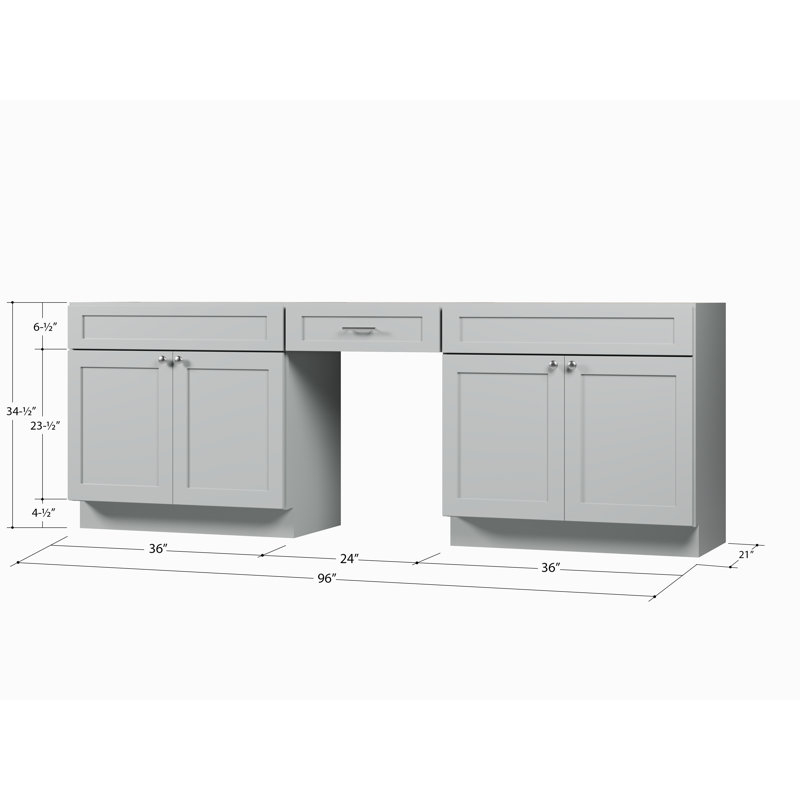Ensemble de meuble-lavabo double 96 po Disar, Gris
