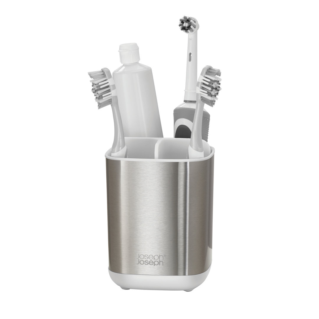 Joseph Joseph EasyStore Stainless Steel Compact Toothbrush Holder Joseph Joseph