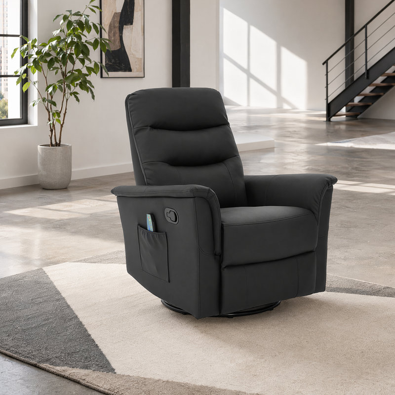 Fauteuil de massage manuel inclinable avec nœuds vibrants à 8 points - avec pivotement à 270 °, rangement à poches latérales, pour le salon ou la chambre de bébé