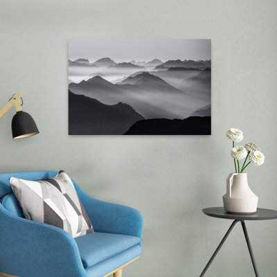 Art contemporain contemporain, paysage de montagne abstrait