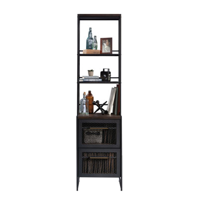 Narrow Bookcase, Brown Finish