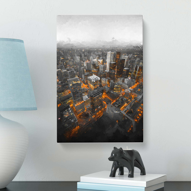 Toronto Canada Skyline Abstract Art - Wrapped Canvas, 50cm H x 35cm W x 3cm D