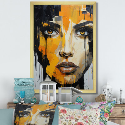 «Nobuye Yellow Enigma Woman Portrait», reproduction sur toile