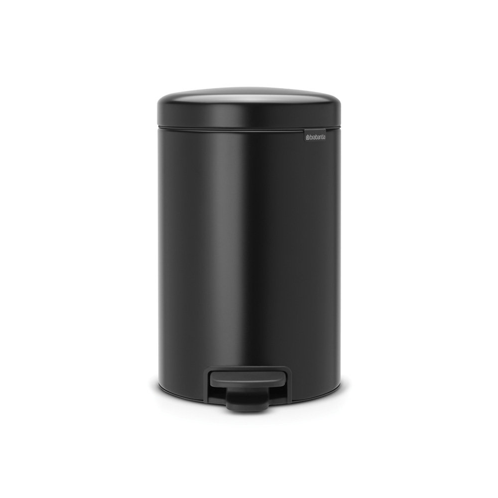 Brabantia Newicon Step On Trash Can, 3.2 Gallon (12 Liter), Matte Black