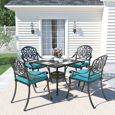 4 - Person Patio Dining Set with Square Table , Cushions Included