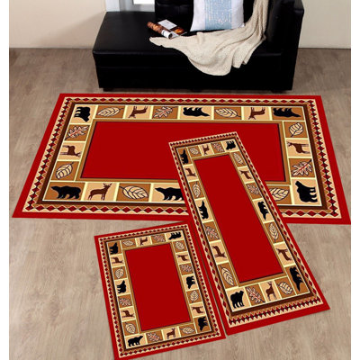 Ensemble de tapis 3 pièces sauvage ours Courtney