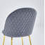 Ensemble de salle à manger de table 63 "x 39" en verre avec chaises d'appoint rembourrées et base dorée-531790064-531790067