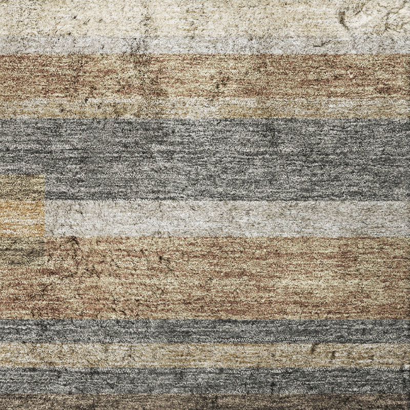 Tapis à rayures Dream Shag ADS766 lavable à la machine de qualité supérieure, Taupe, 9' x 12'