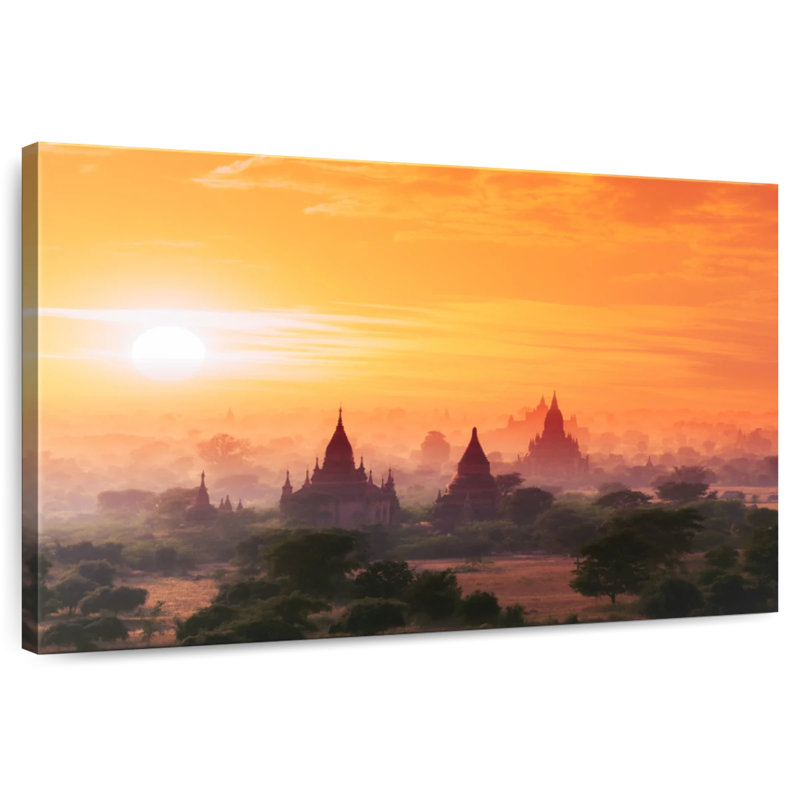 Lilie Myanmar Buddhist Temples, 16" H x 24" W